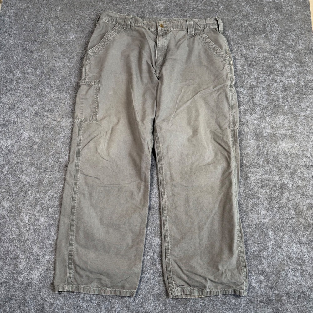 Carhartt Original Dungaree Fit Carpenter Pants Mens 38x30 Faded Green B151-FAT